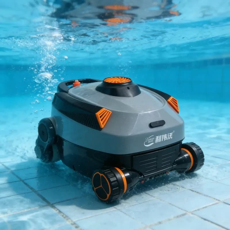 Robot Pulitore Piscina Intelligente Airo con Navigazione Autonoma e Controllo Tramite App, Robot Pulitore Piscina Senza Fili con Funzione di Auto-Parcheggio