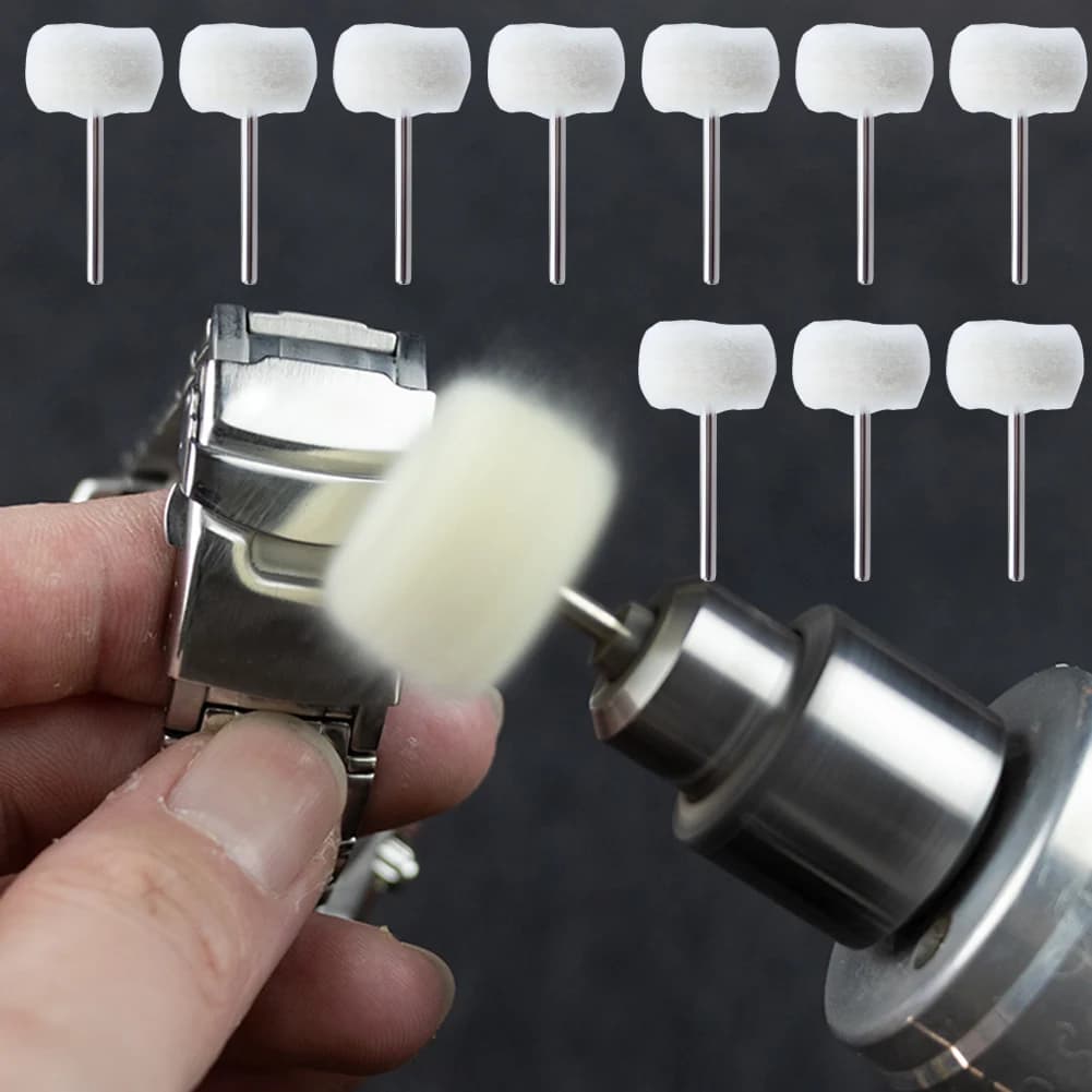 5/10/20 Pezzi Mini Spazzola Lucidante in Feltro Abrasivo con Gambo da 3mm per Lucidatura, per Dremel, Trapano, Giada