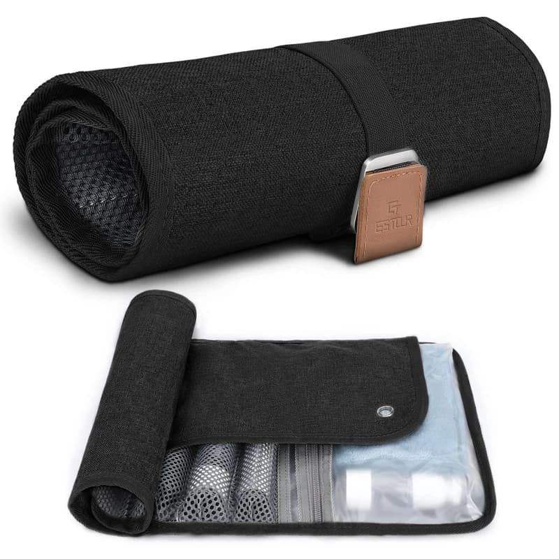 Borsa da toilette portatile Borsa da toilette impermeabile appesa Borsa da bagno Borsa per cosmetici da uomo Elementi essenziali da viaggio Rasoio da toilette