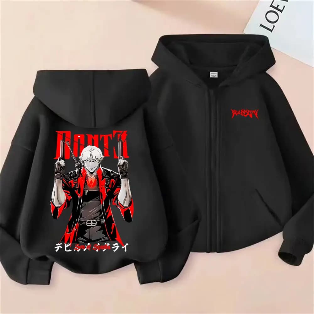 Felpa con cappuccio e zip Devil May Cry Dante per uomo e donna, giacca oversize gotica con zip, cappotto in pile di cotone con zip per uomo
