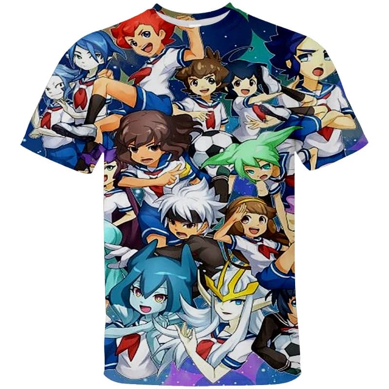 Anime Inazuma Eleven Go Galaxy T-shirt casual 2XS-4XL Gioco divertente Tshirt Fai da te Allentato Stampa 3D T-shirt Top Uomo Donna Maniche corte