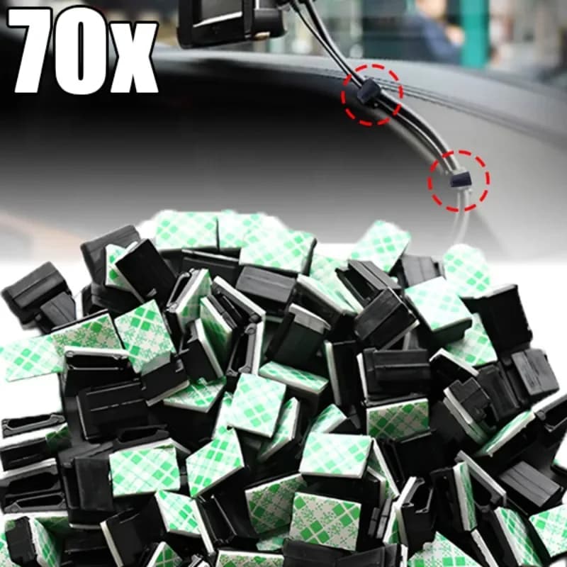 70-1 pz Auto Wire Tie Clip Fixer Auto Organizer Nero Bianco Morsetto Cavo Linea Supporto Computer Linea USB Linea di Fissaggio Pinze