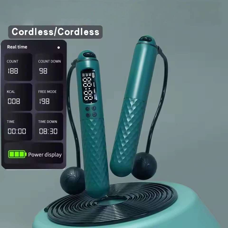 New Rechargeable USB Electronic Technology Jumping Corda Wire Corda Adjustable Jump Trainer Digital Wireless Calories Counter