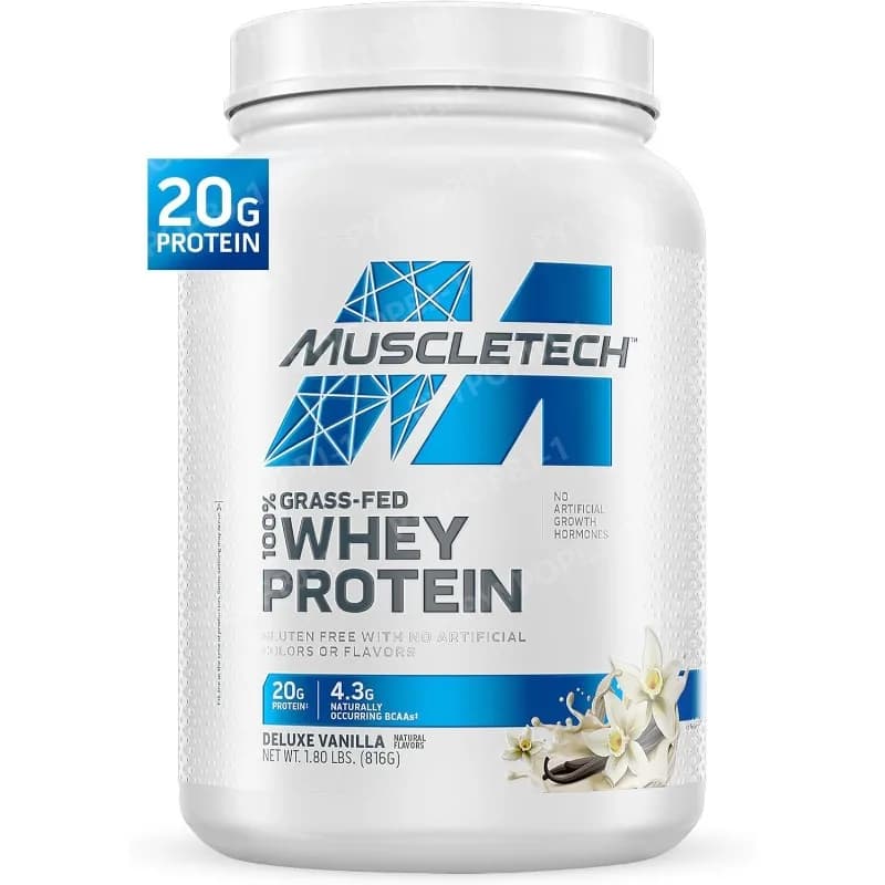 Fat Milk Serum Protein Fed Muscletech Deluxe Vanilla 1.8LB 20g Muscle Increase Protein and Non Gluten Free Non Gluten Recovery
