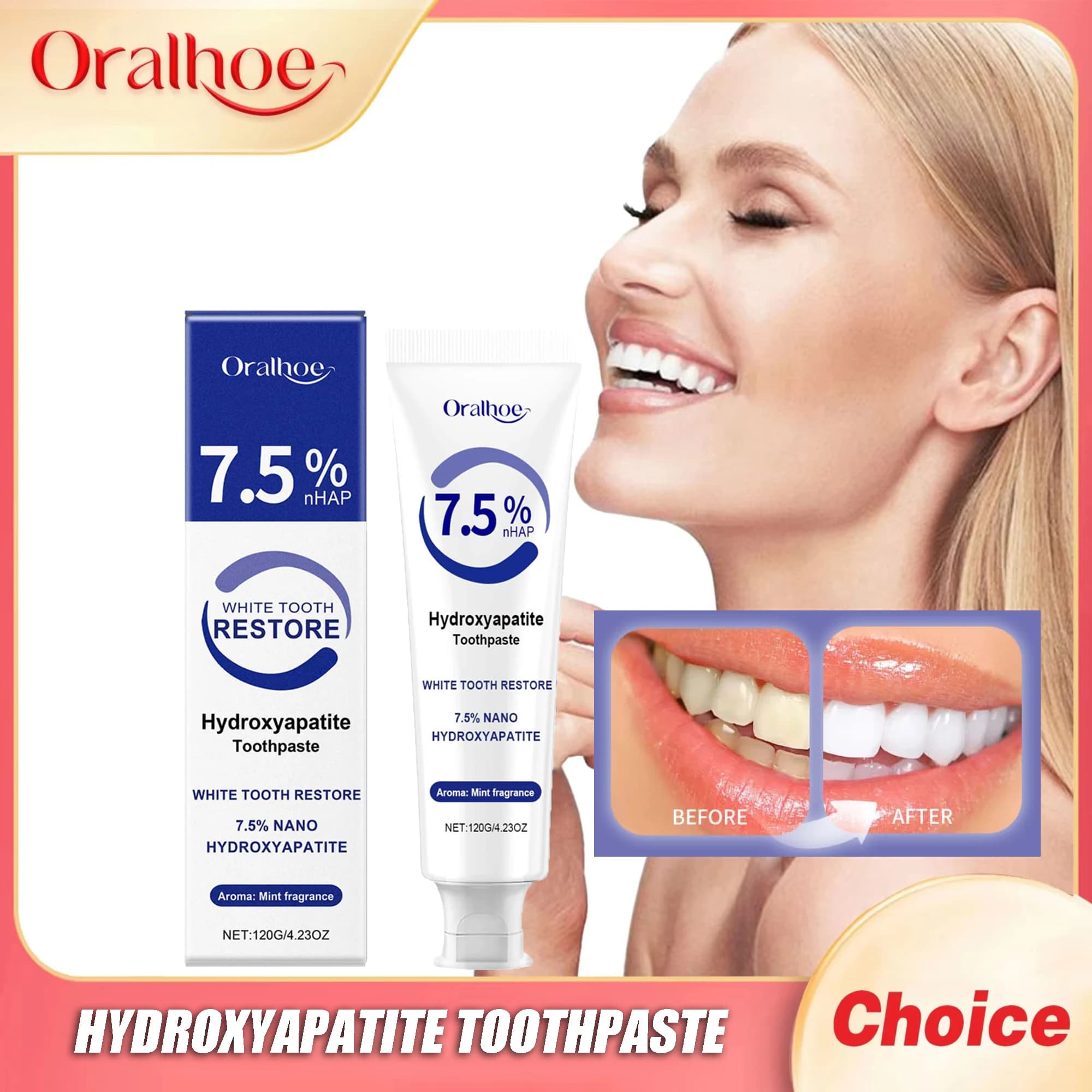 Dentifricio Sbiancante Protegge l'Avorio Dentale Rimuove i Denti Gialli Pulisce i Denti Alito Fresco a Lunga Durata Dentifricio Sbiancante