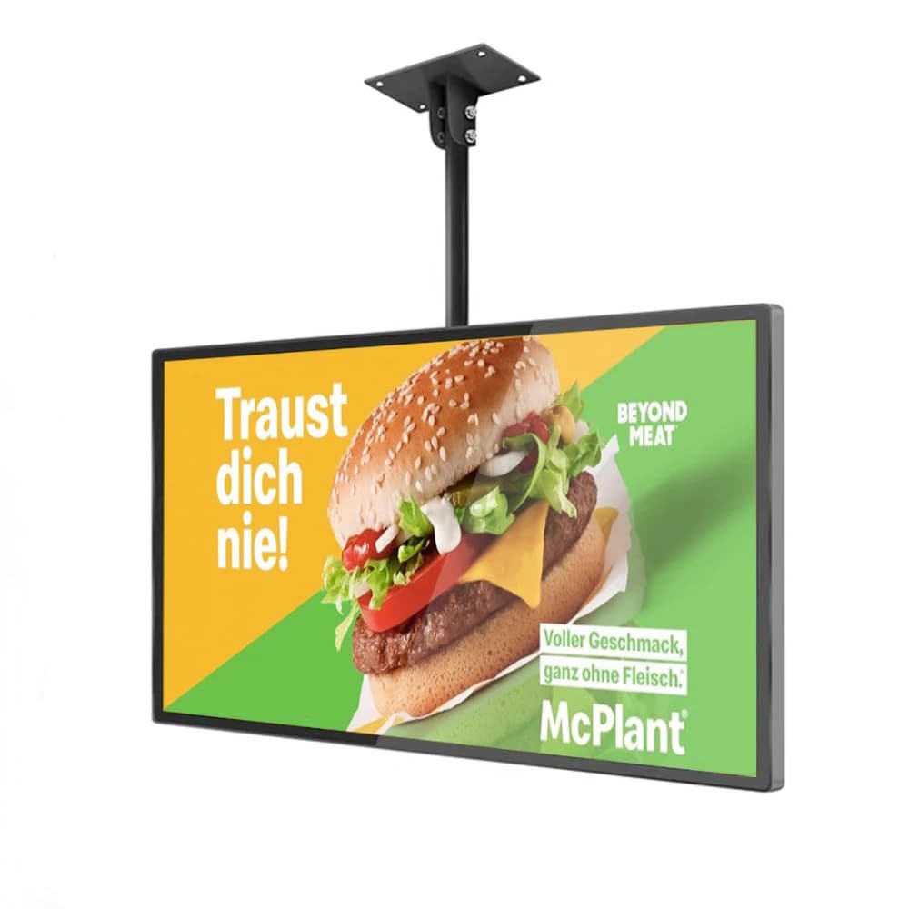 Display pubblicitario LCD con schermo HD commerciale montato a parete, menu elettronico digitale da 43 pollici per ristorante/caffetteria