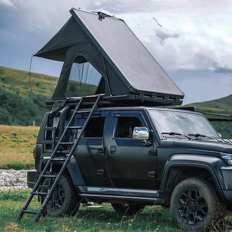 Highly Recommended 2 Person Waterproof 4Wd Car Camping Large Inside Room Aluminium Hard Shell Roof Top Tent