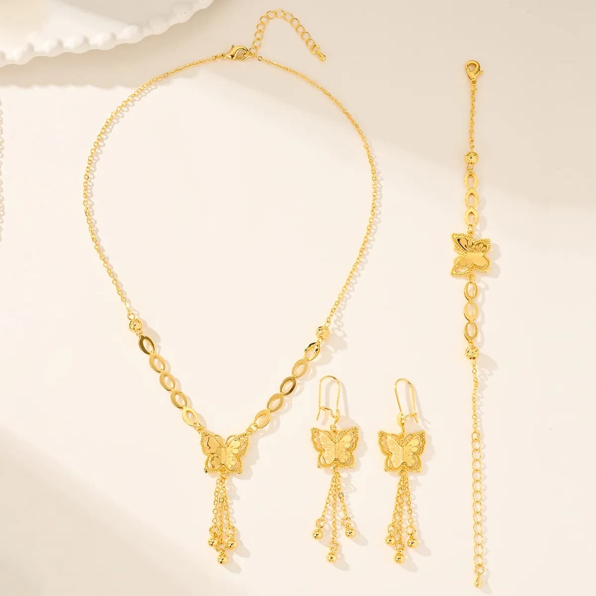 Set di gioielli con farfalla di moda Dubai placcato oro 21k collana con ciondolo vintage da sposa arabo Nigeria gioielli da donna per la festa nuziale