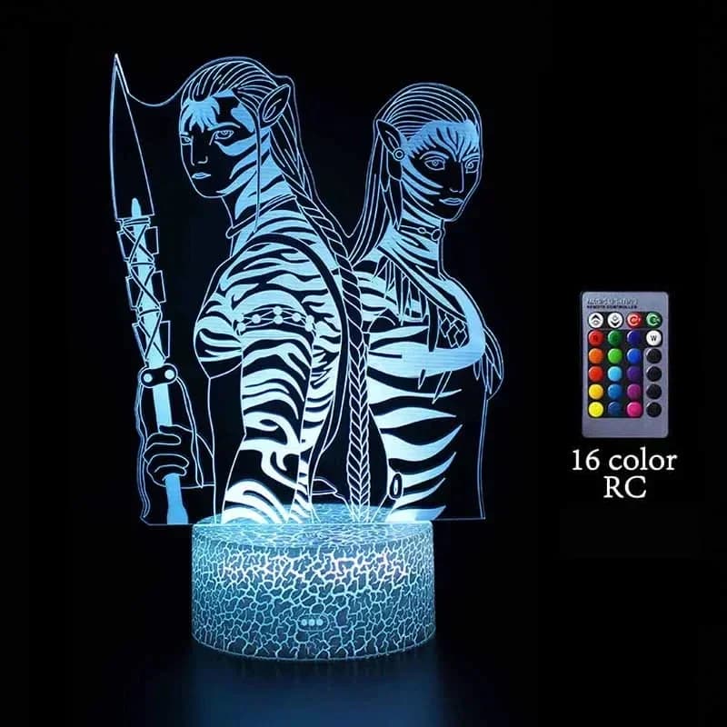 Avatar 2 LED Lamps Cartoon Jake Sully Neytiri Movie Figures 3D Neon Night Light Homes Bedroom Room Decorations Toy Gift