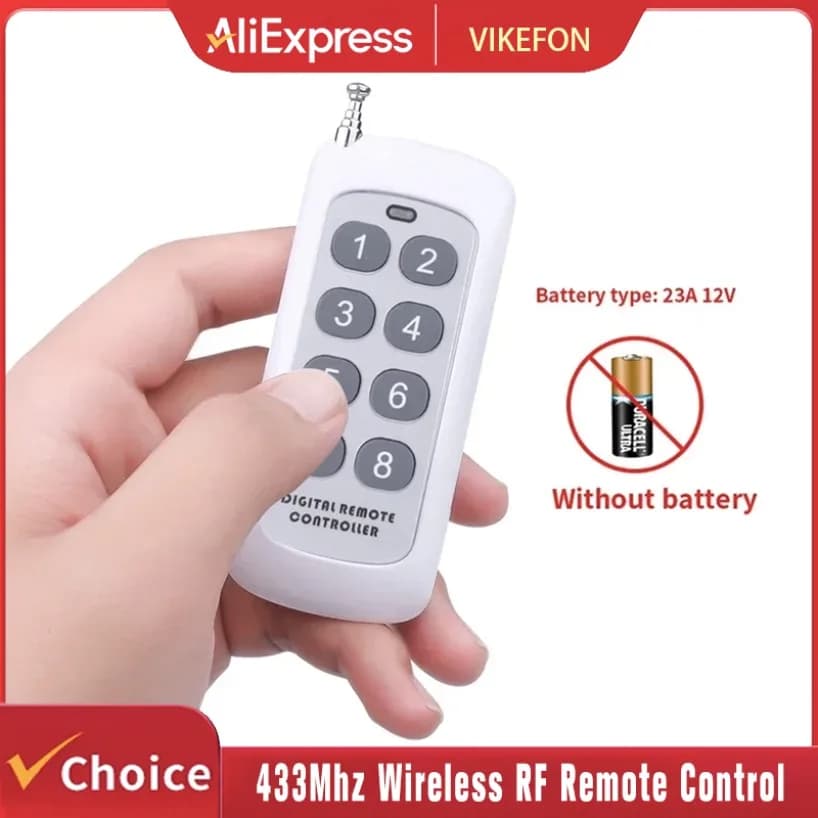 Telecomando RF wireless 433 Mhz Trasmettitore codice di apprendimento 1527 8 tasti a lungo raggio per apriporta garage Smart Home