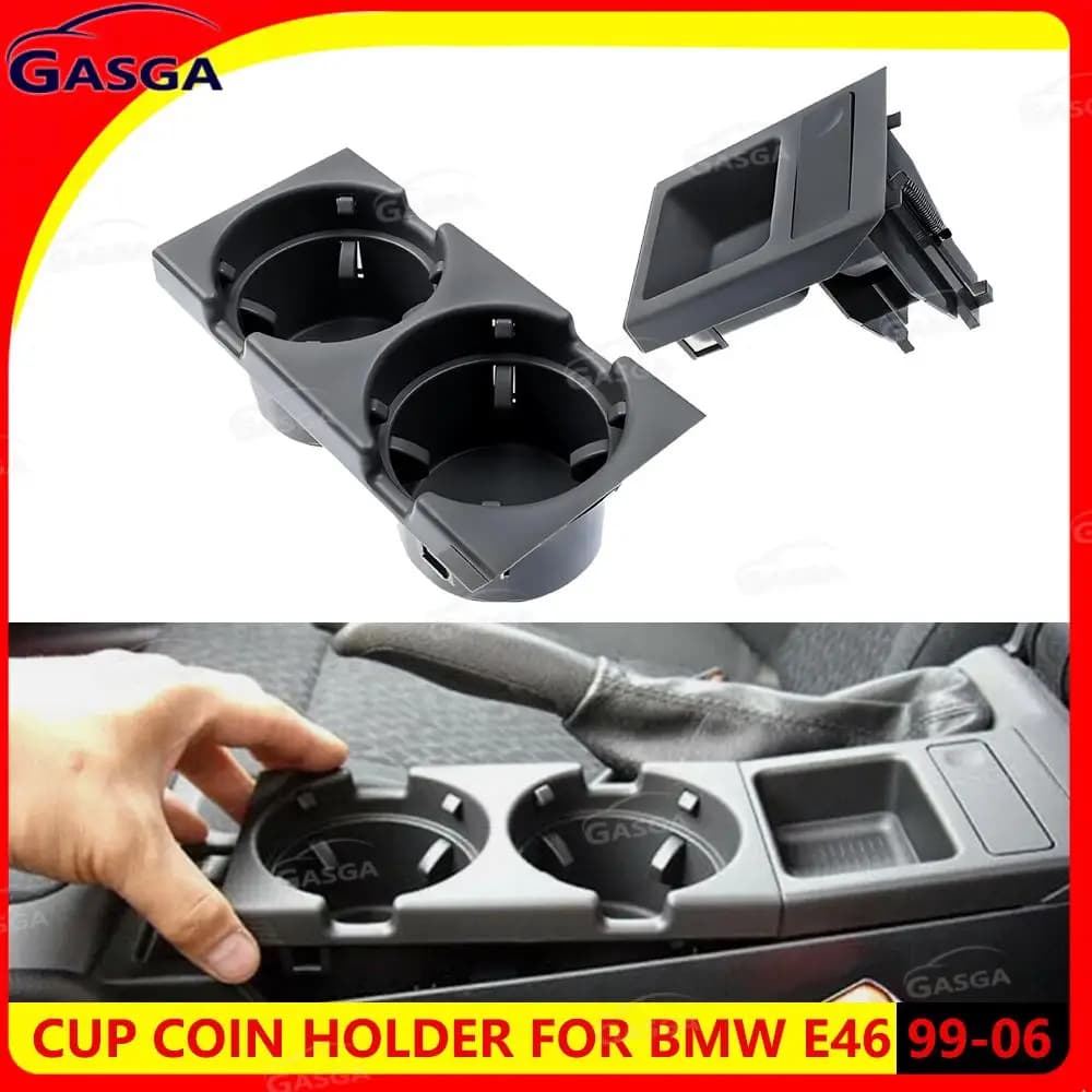Misura Per BMW E46 1999-2006 Auto Nuovo Doppio Foro Car Styling Anteriore Center Console Scatola di Immagazzinaggio Moneta + Portabicchieri
