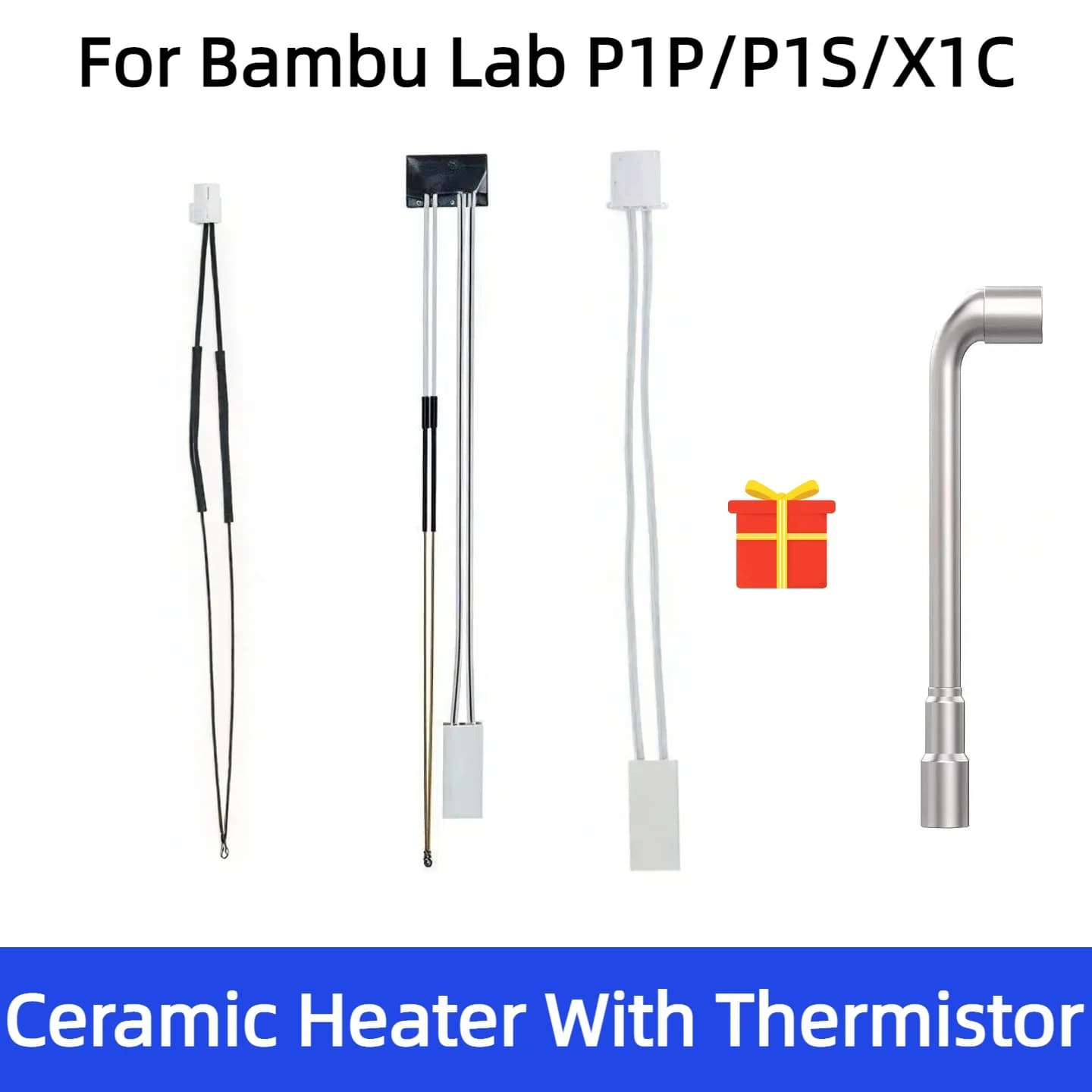 Accessorio per stampante 3D dedicato per Bambu Lab P1P/P1S: riscaldatore ceramico, filo termistore, gruppo Hotend