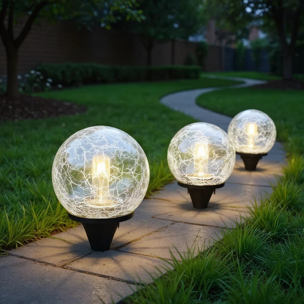 Luce solare a LED per inserto a terra Decorazione da giardino impermeabile per esterni Lampada da giardino per esterni interrata con sfera di vetro per esterni di Natale