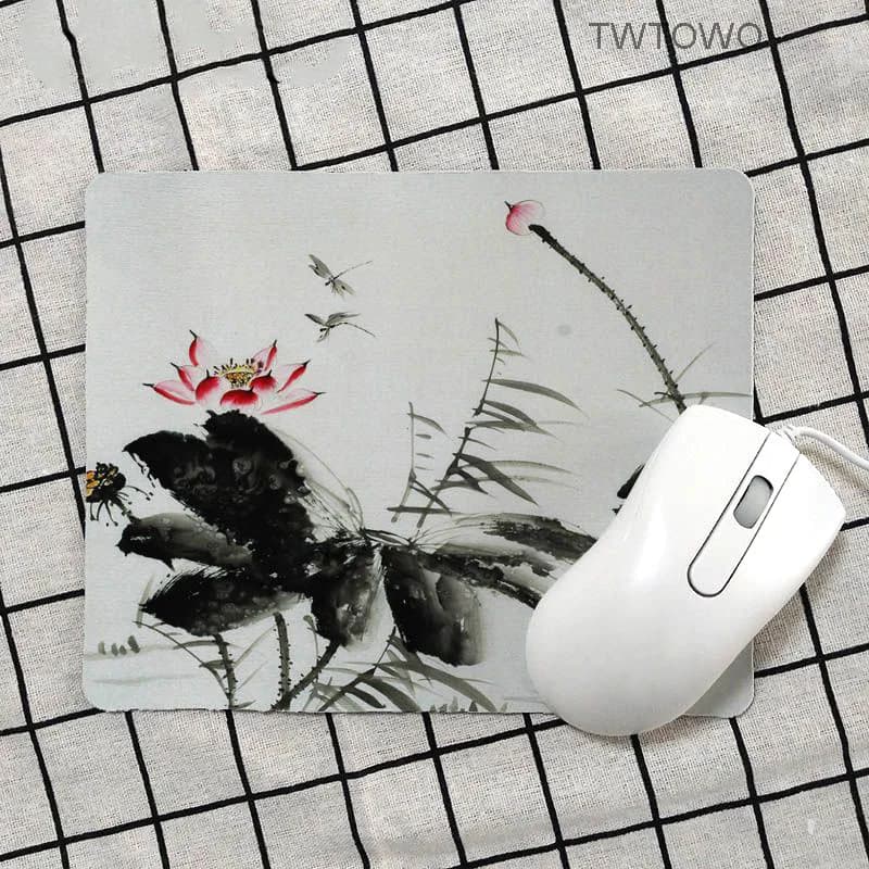 Tappetino per Mouse di piccole dimensioni vendita calda nuovo Computer scrivania tappetino Gamer cartone animato in gomma naturale tappeto di loto cinese tappetino per Mouse per la casa