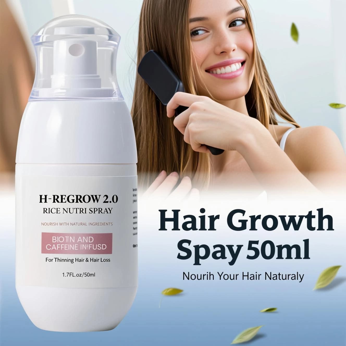 Ginger hair spray with natural caffeine - formula in 50 ml premium gigina biotin. Antique treatment for thicker hair growth.