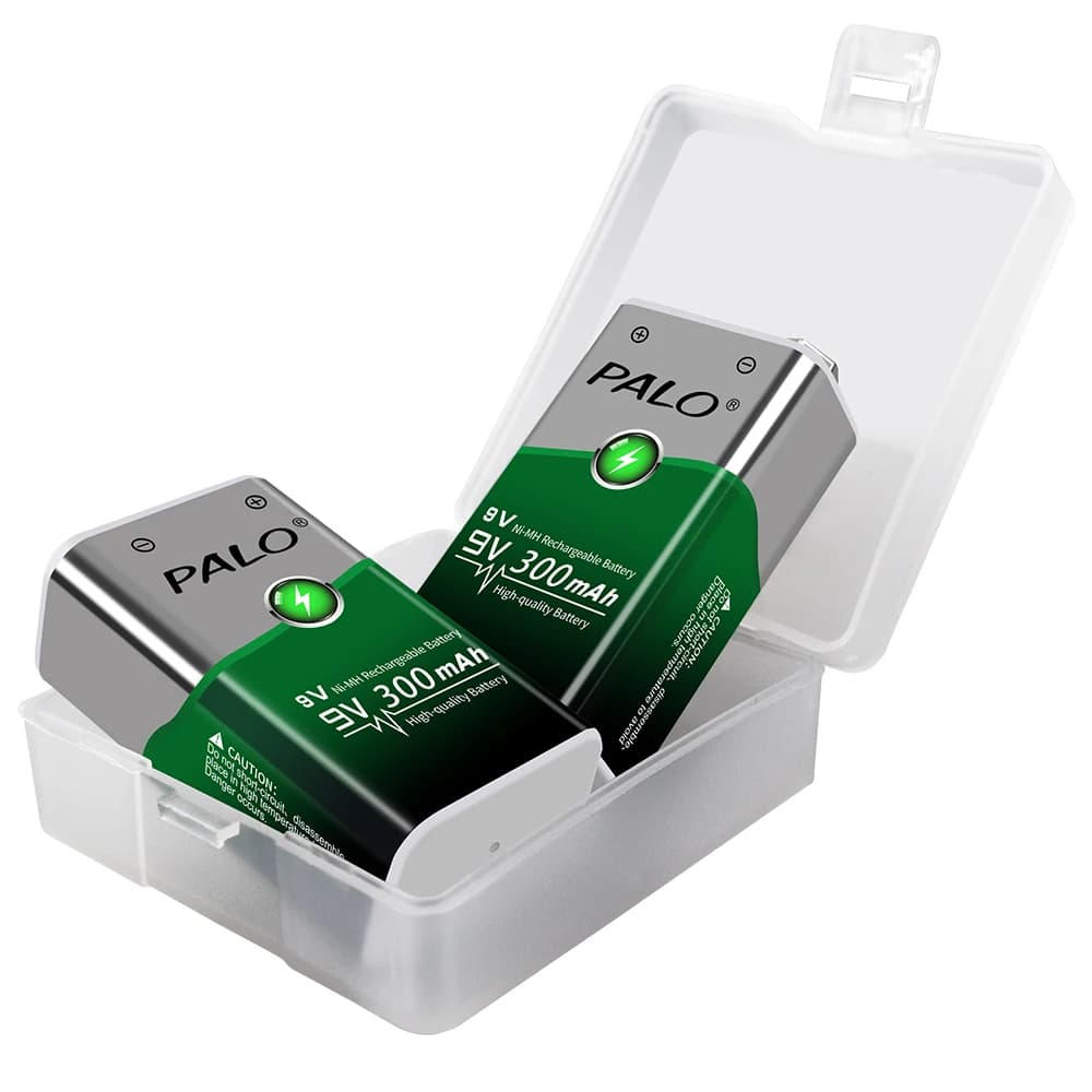 PALO 9V 6F22 Batteria Ni-MH Ricaricabile 9 Volt Batteria per Multimetro Microfono Chitarra Metal Detector Allarme Fumo