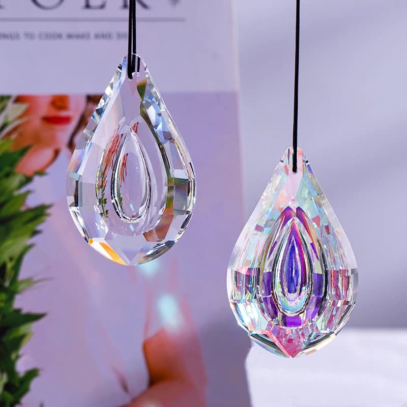 Heart crystal chain pendant Sun Catchers Glass Prism Hanging Suncatchers Rainbow Maker for Window Balcony Kitchen Garden Decorat