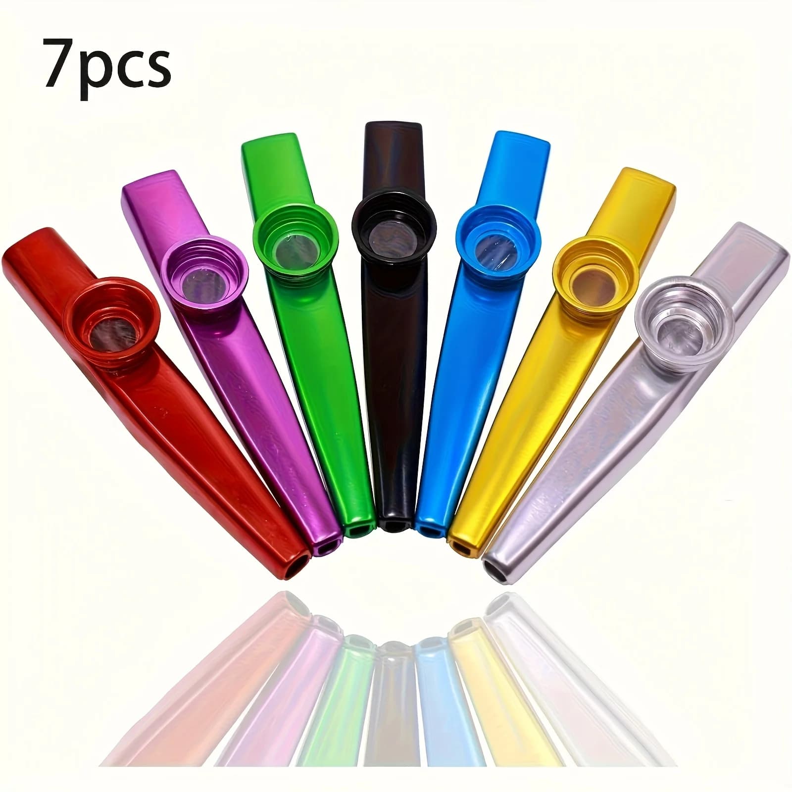 7 pezzi Kazoos in metallo dal design semplice Kazoo leggero per chitarra per principianti Ukulele Violino Strumento Amanti della musica che suonano