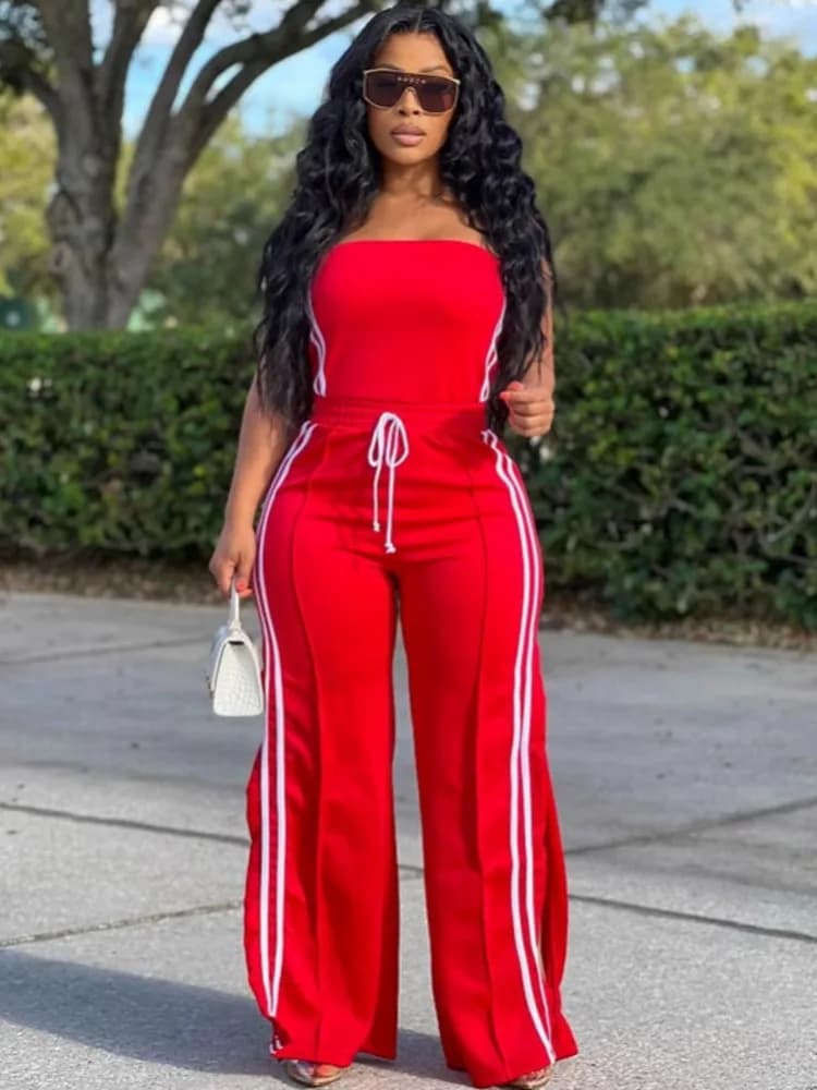 Set da donna da 2 pezzi 2025 Estate Autunno Splicing Pullover Suit Top e pantaloni Abiti Set da due pezzi Tuta abbinata