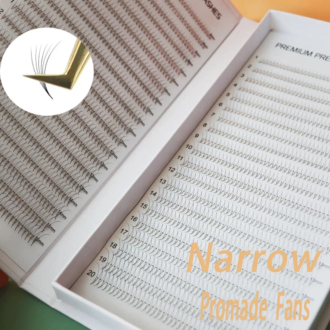 800/1600 Fans Narrow Premade Lash Tray 3D 6D 8D 10D Russian Volume Pointy Thin Base Promade Fans Eyelash Extensions Supplier