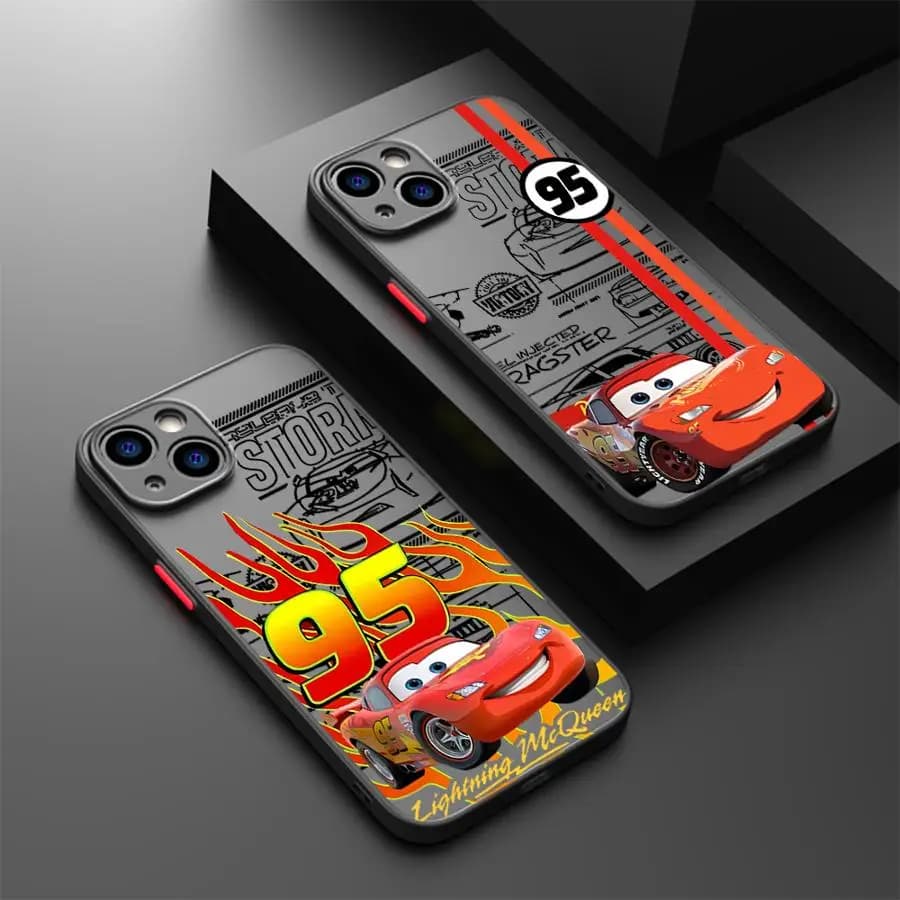 Cover posteriore per iPhone 17 Pro Max XS XR 15 12 7 8 SE Air 13 Mini 11 14 16 Plus Disney Lightning McQueen