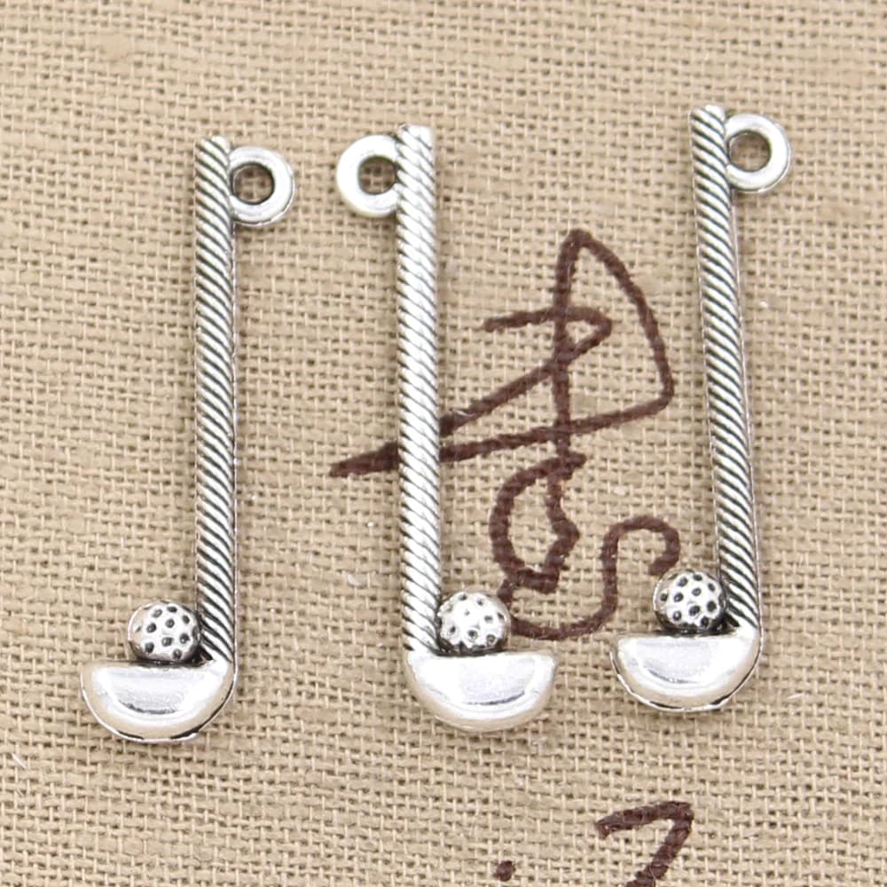 25pcs Pendenti e Ciondoli golf club sfera 32x8mm argento Antico colore Bronzo Pendenti con gemme e perle DIYCrafts Che Fanno I Risultati Fatti A Mano Tibetano gioielli