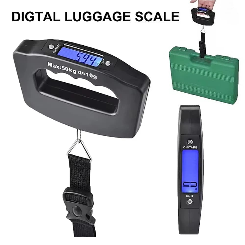 Bilancia per bagagli digitale da 50 kg Bilancia per bagagli portatile Bilancia elettronica portatile Display digitale retroilluminato Accessori da viaggio