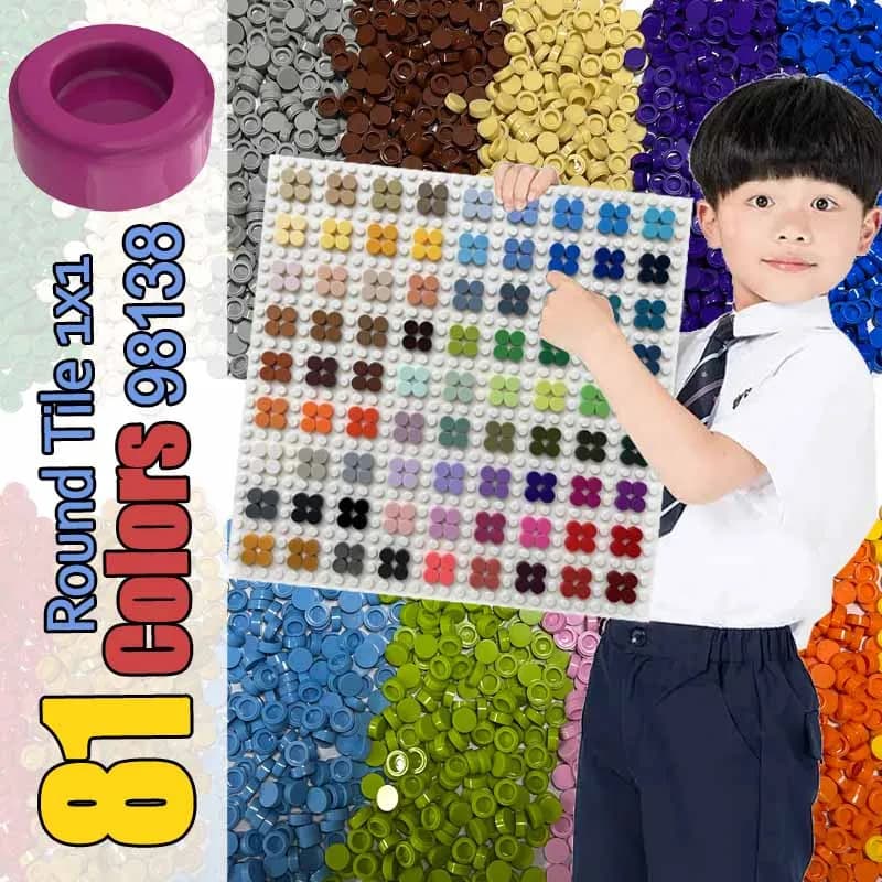 81 colori 98138 piastrella piatta 1x1 cerchio rotondo pixel pittura building block giocattolo mosaico disegno per artista giocatore professionale 100 pezzi