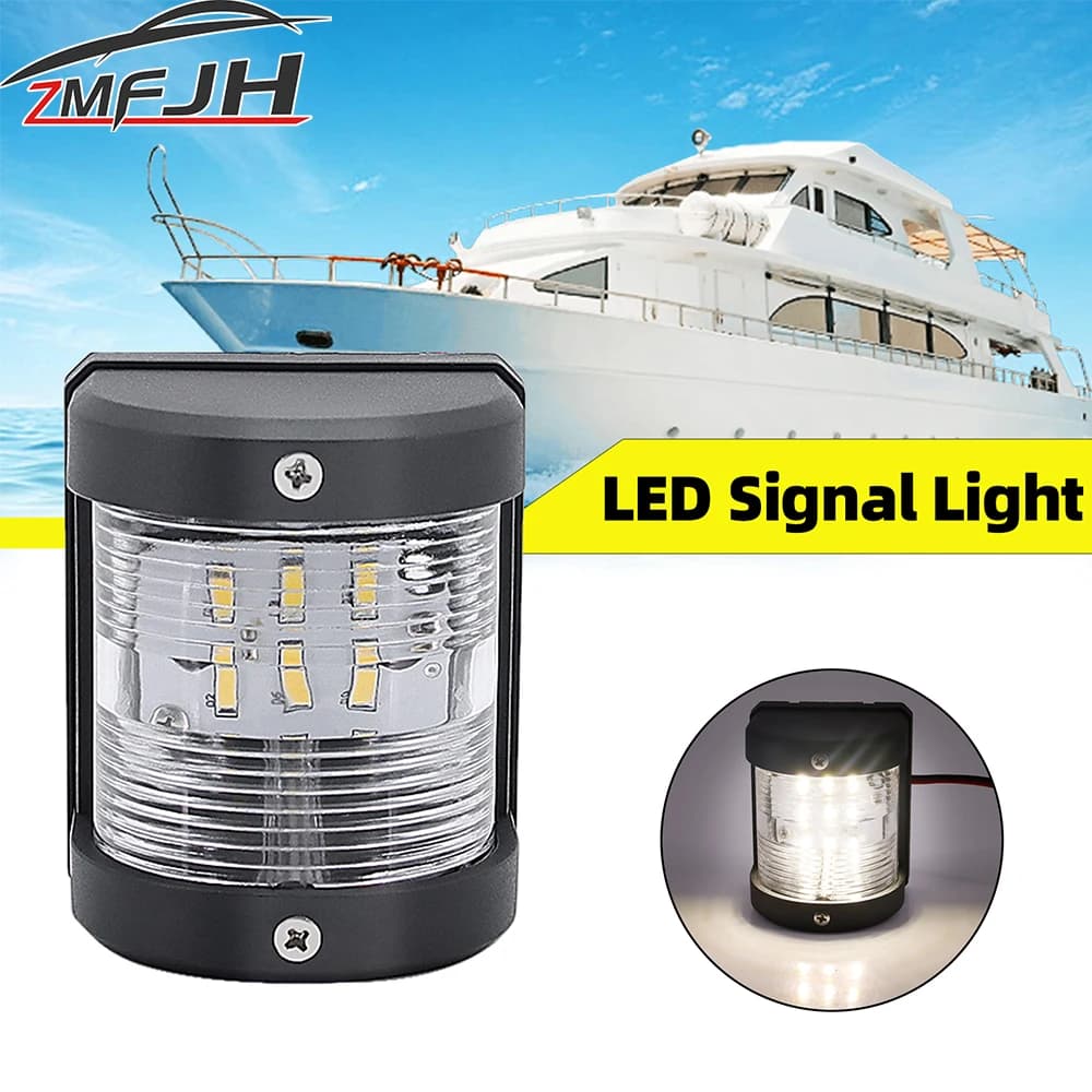1PC 12V luce di navigazione marina luce di segnalazione a LED bianca impermeabile per l'illuminazione dell'indicatore luminoso della vela dell'yacht della barca marina