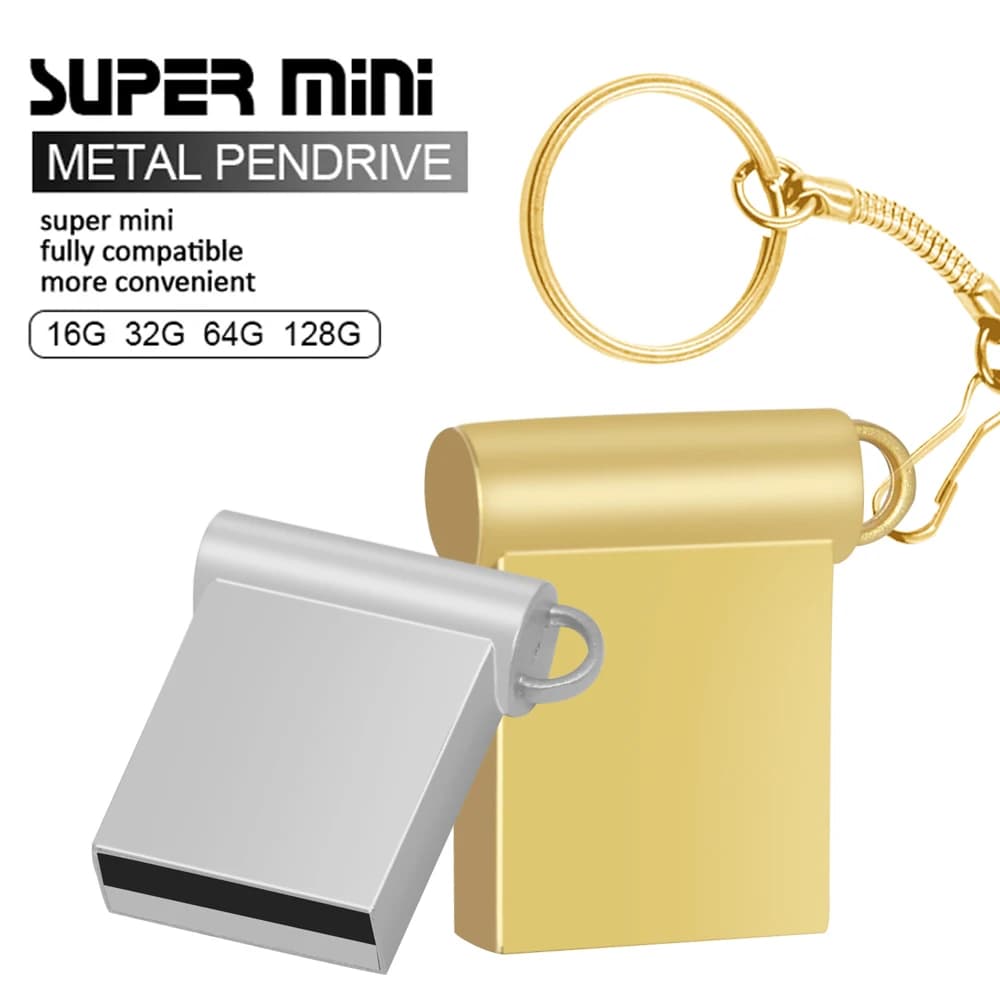 Nuovo Super Mini chiavetta USB 2.0 in metallo 4 GB 8 GB 16 GB 32 GB Piccolo Pendrive Memory Stick Dispositivo di archiviazione da 64 GB Disco U impermeabile