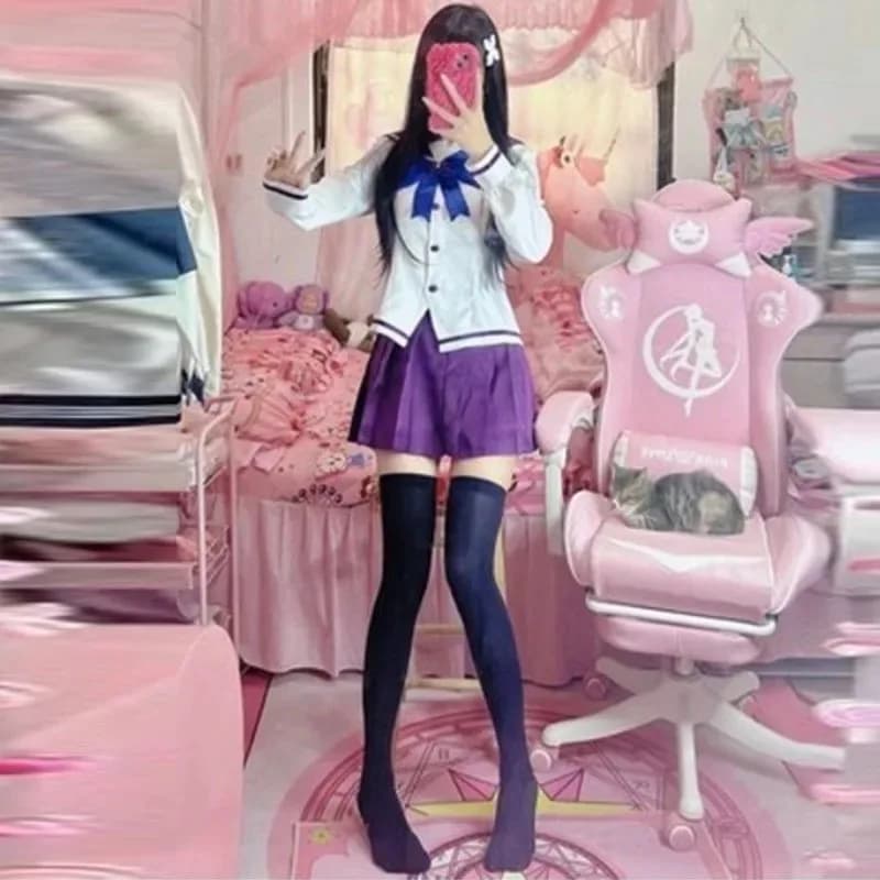 LQAnime Undying Love Sanka Rea Sankarea Costume Cosplay Parrucca Giapponese JK Uniforme Gonna Viola Donna Ragazza Bella Campus Sailor Sui