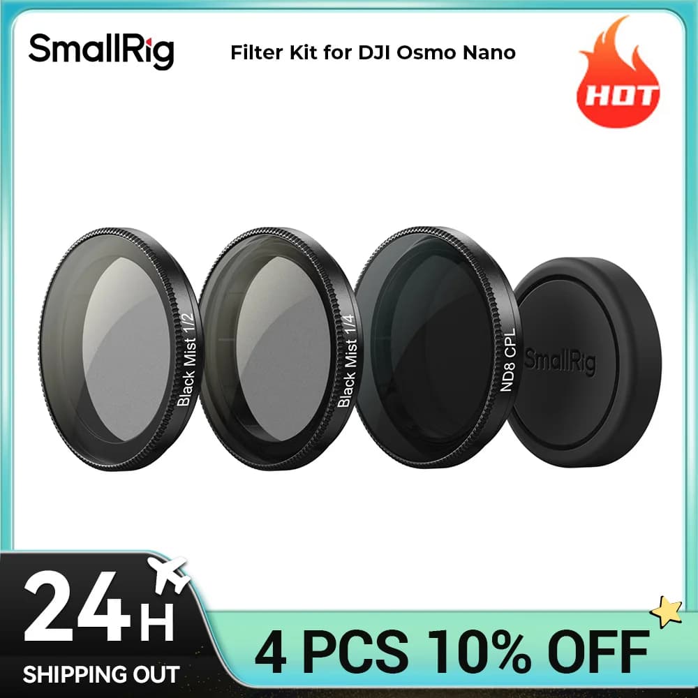 SmallRig Osmo Nano Filter 1/2 Diffusione Nera e Diffusione Nera 1/4 e Kit Filtro Polarizzante ND8-CPL per DJI Osmo Nano 5789