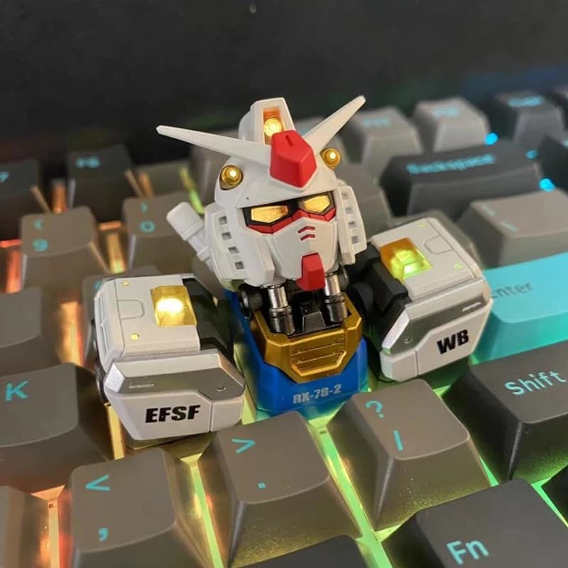 Diy Self Made Cartoon Gundamed Mechanical Keyboard Keycaps Cross-Axis Mechanical Keyboard Pc Personalized Keycaps Gift Toys
