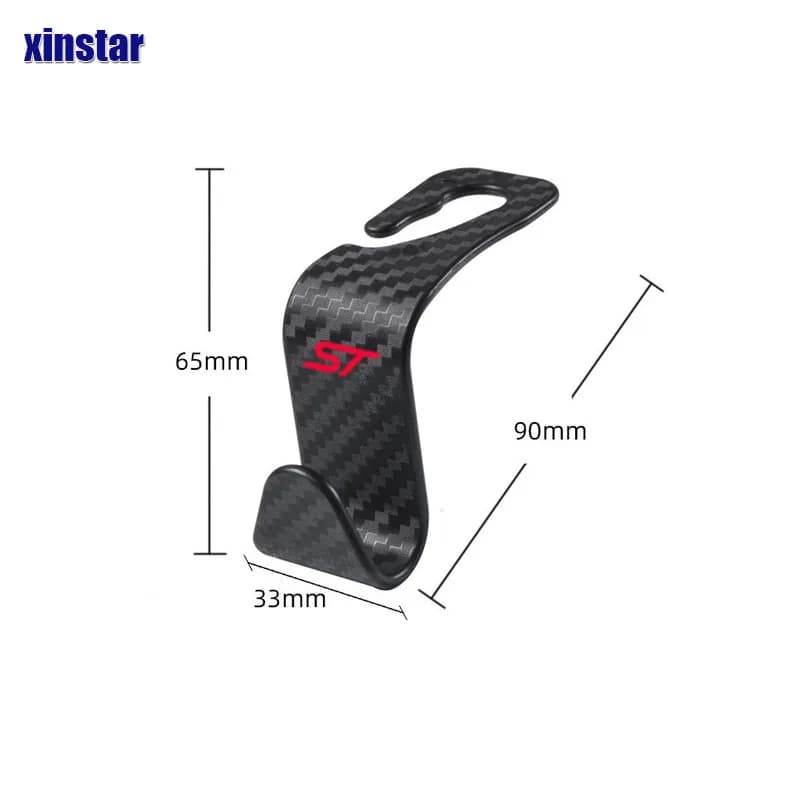 2 pezzi STLINE gancio poggiatesta seggiolino auto in fibra di carbonio per Ford Fiesta Mondeo Fusion Escape Edge Ecosport Kuga Focus MK2 MK3 MK4