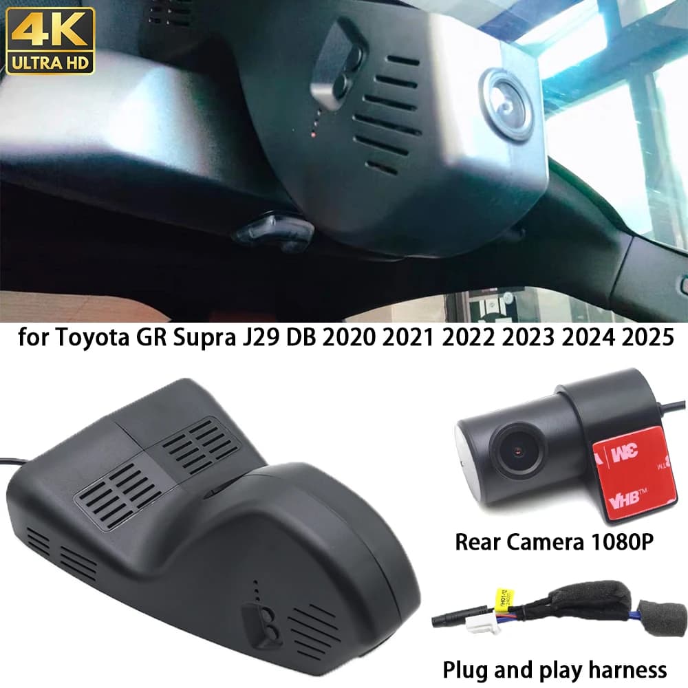 For Toyota GR Supra J29 DB 2020 2021 2022 2023 2024 2025 4K Dash Cam Front Camera DVR Plug and Play Recorder Parking HighCity