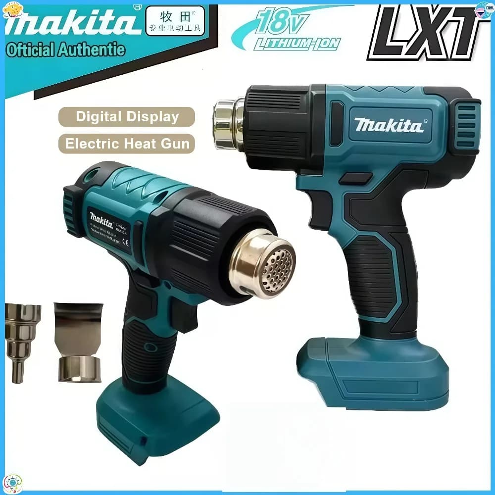 Pistola ad Aria Calda Senza Fili Makita, 18V, Strumento di Riscaldamento Elettrico Portatile Industriale con Temperatura Regolabile per Uso Multiuso