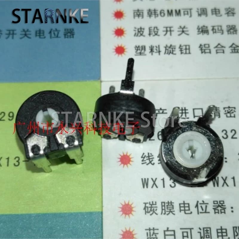 10 Pezzi Potenziometro Trimmer PT10-B1M B105 1M Resistore Regolabile Orizzontale con Foro a Freccia 3 Pin Diametro 10MM