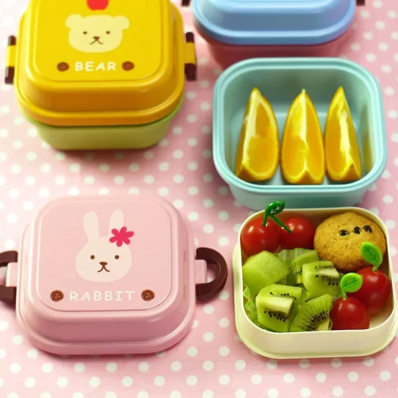 Scatole Bento per il pranzo in plastica sana, contenitore per alimenti, stoviglie, scatola per il pranzo dei cartoni animati per bambini e bambini, portapranzo per forno a microonde