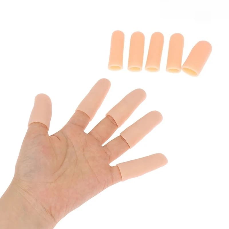 Anti Cut Silicone Finger Protector Sleeves Heat Resistant Gel Tube Hand Bandage Cooking Kitchen Tools
