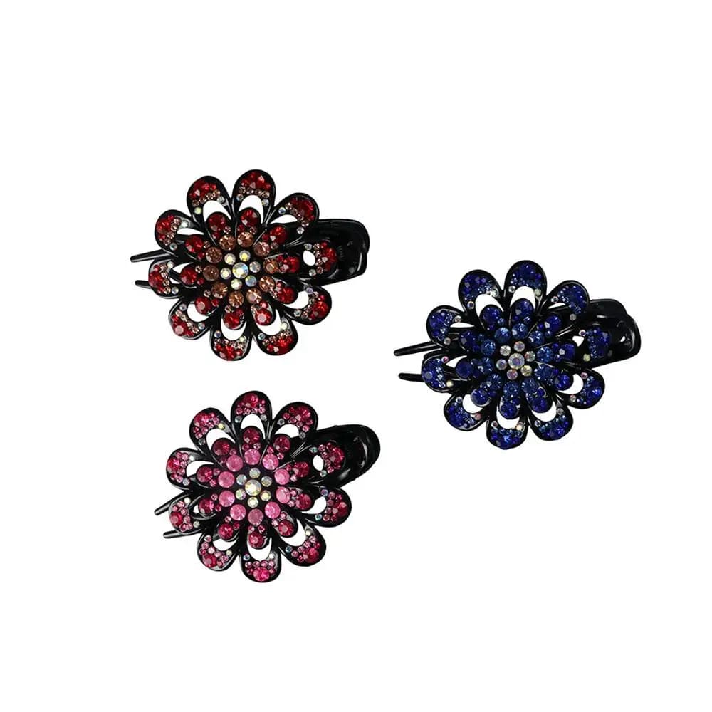 Mother Hair Claw U-Shape Hairstyle Tools Rhinestone Duckbill Clip Korean Style Hairpin Female Hair Accessories Flower Hair Clip