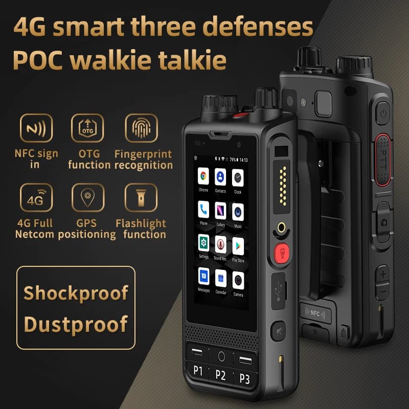 ANYSECU W6 4G Radio di rete Android 8.1 Sblocca LTE/WCDMA/GSM POC Radio 4200mAh Walkie Talkie Funziona con vero PTT Zello con WIFI