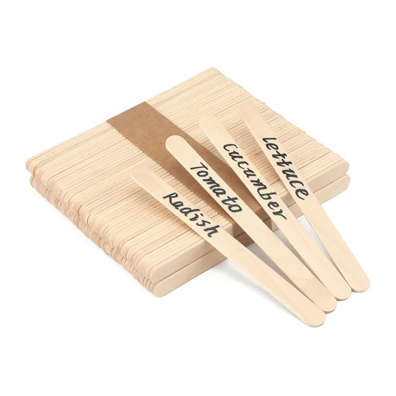 Set di 50/100 Etichette in Legno per Piante 11,4x1cm, Marcatori da Giardino, Kit per Etichettare Semi, Erbe, Verdure, Fiori, Artigianato, Accessori da Giardinaggio