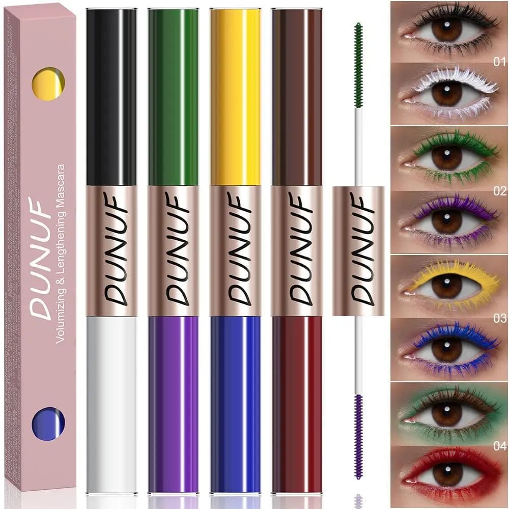 Mascara Colorato Anti-Sbavature Volumizzante e Allungante a Doppia Punta, Strumento per Trucco Occhi a Lunga Durata per Feste e Look Quotidiani