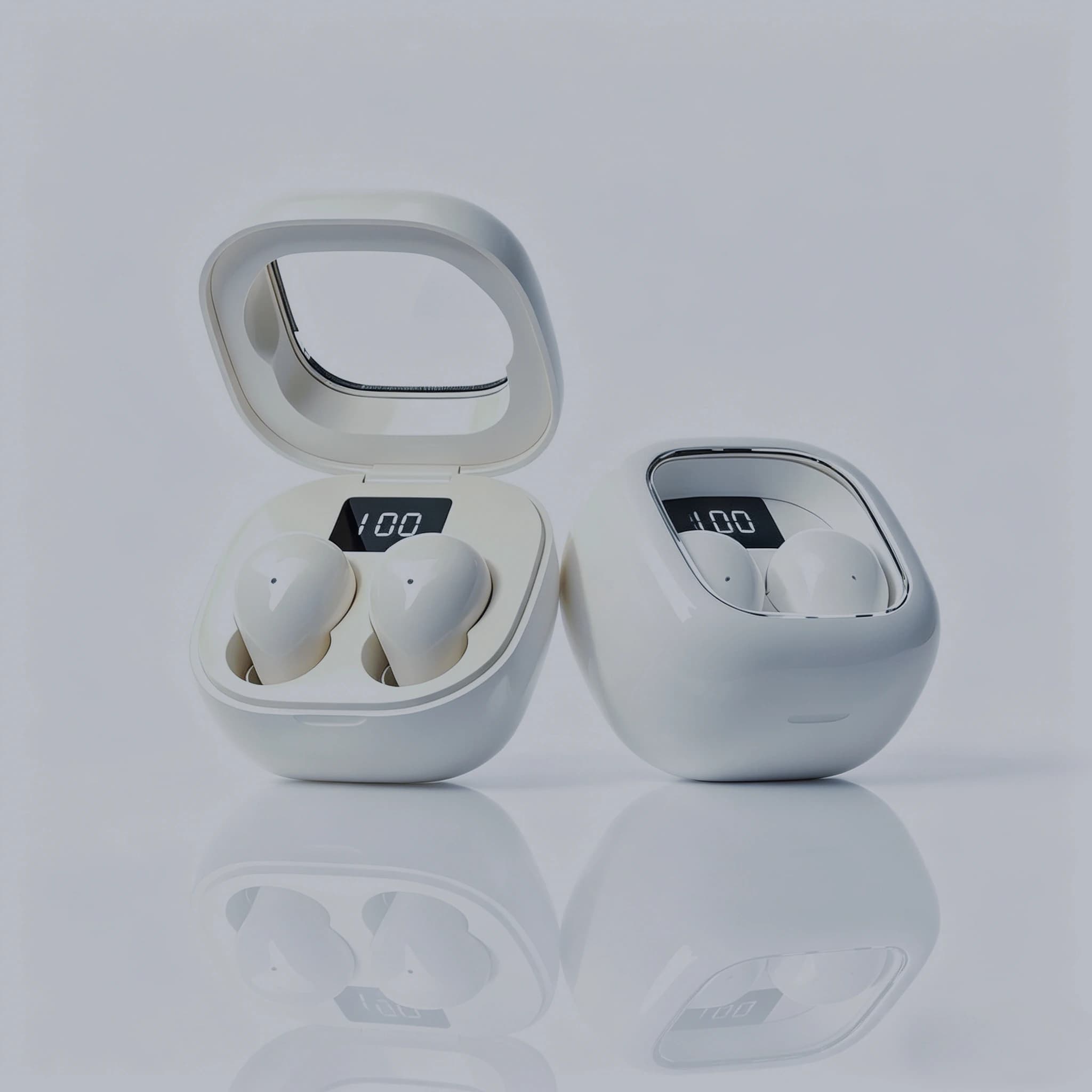 Simpatici mini auricolari invisibili Bluetooth 5.3, auricolari wireless HIFI stereo con riduzione del rumore e microfoni.