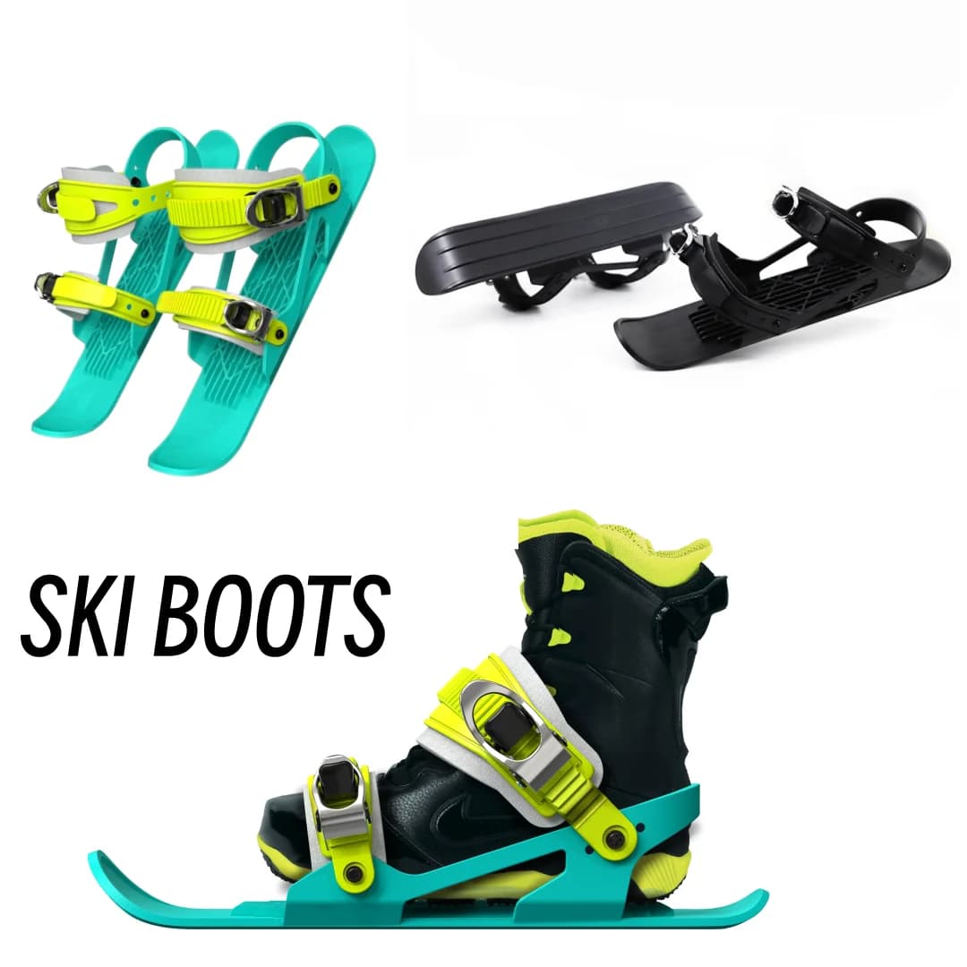 Mini pattini da sci per bambini Rilegatura regolabile Scarpe da sci portatili Neve Shortboard Snowboard Attrezzatura da sci Sport invernali all'aria aperta