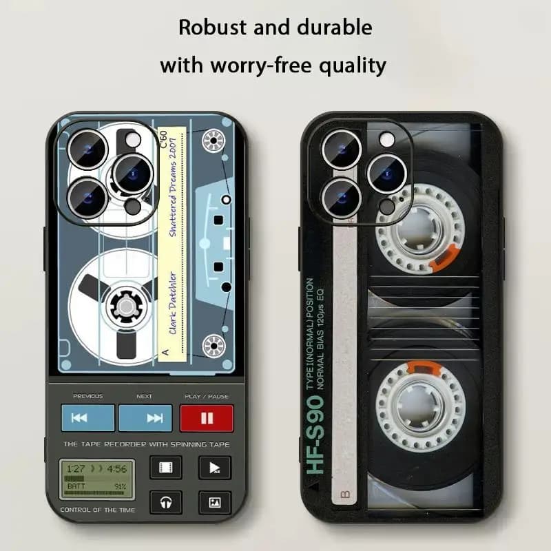 Cassette Stylish fun fashion design Phone Case For iPhone 17 16 e 15 14 13 12 Plus Mini Pro Max Soft black Shockproof Cover