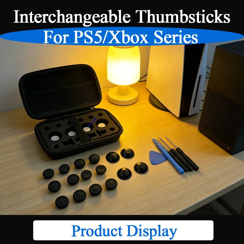 Thumbstick intercambiabili per PS5/Xbox Series, pulsanti di ricambio per stick analogici, joystick con testa a fungo rimovibile, accessori.