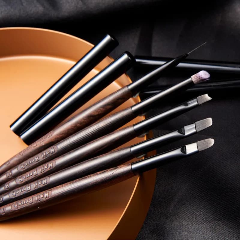 Set di 1/12 Pennelli per Nail Art, per Manicure, Linee, Pittura Sfumata, Estensione Gel UV, Penna per Disegno in Legno di Sandalo
