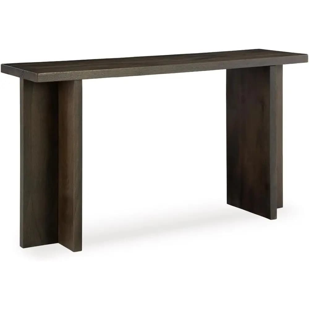 Tavolo da Pranzo Soa con Gambe a T Effetto Sabbiato Chiaro in Stile Casual, Marrone K