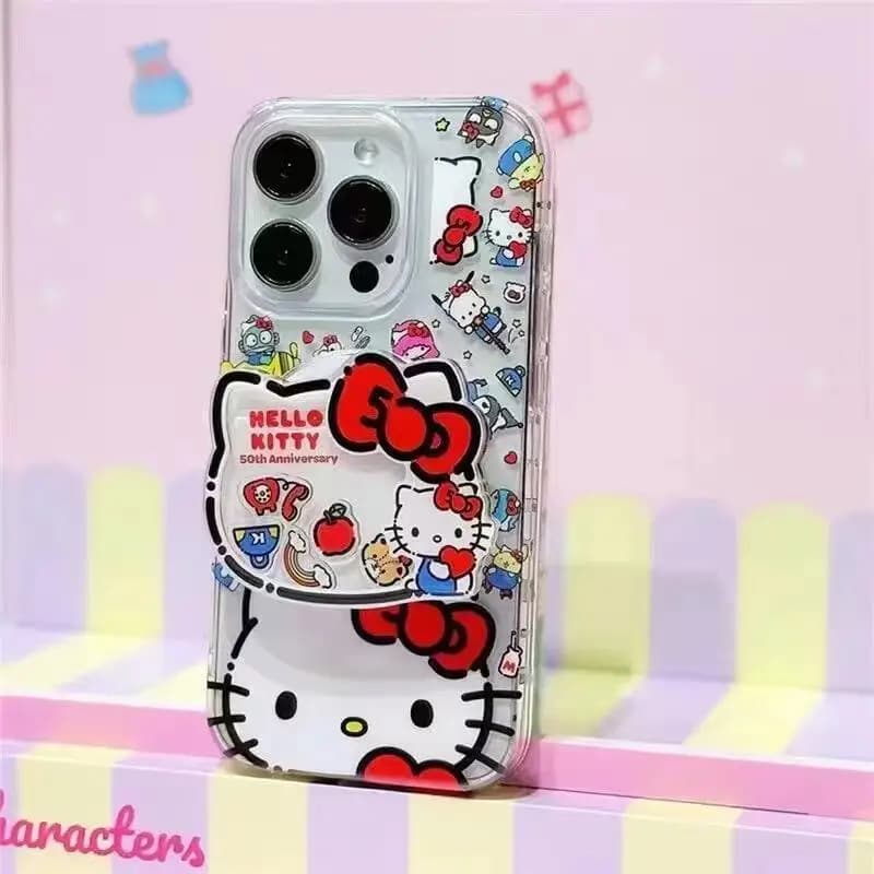 Supporto per telefono Sanrio Hello Kitty Supporto per telefono Kt Cat Supporto mobile pieghevole regolabile Staffa di design telescopico Regali portatili
